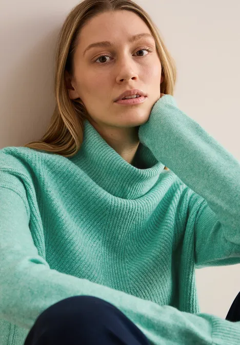 Pullover mit Rollkragen aventurine green melange