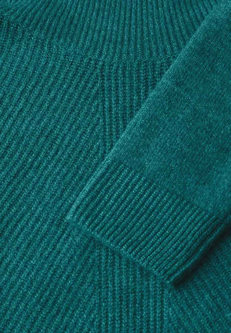 Pullover mit Rollkragen petrol green melange