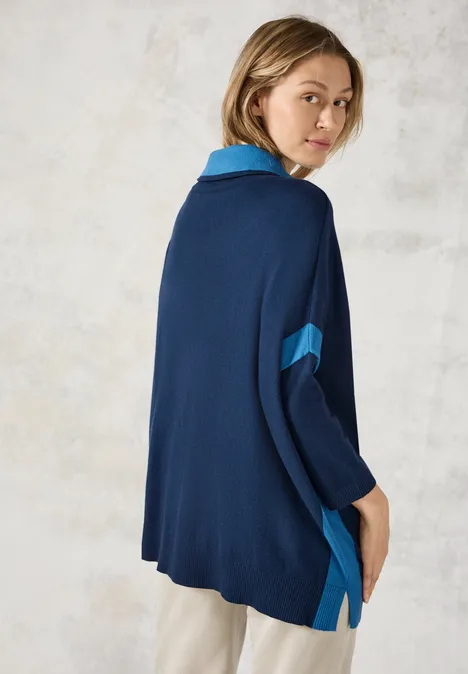 Oversize-Pullover oil blue