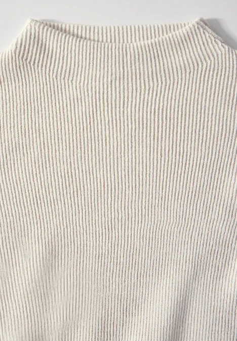 Pullover mit Turtleneck alabaster beige melange