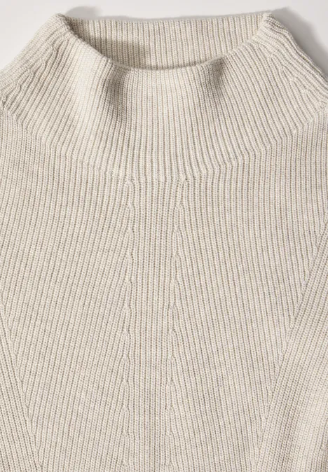 Pullover mit Strukturmix alabaster beige melange
