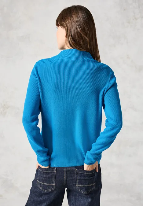 Pullover mit Strukturmix dynamic aqua blue
