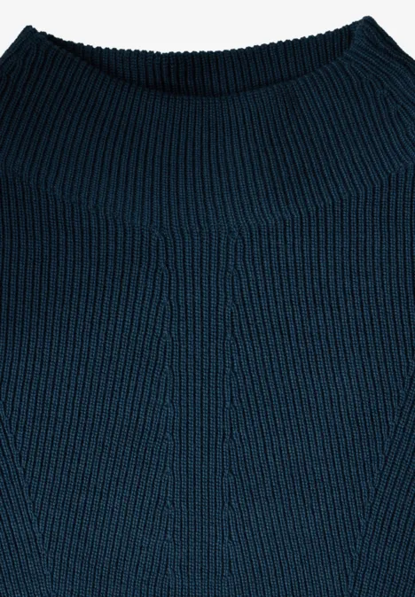 Pullover mit Strukturmix oil blue