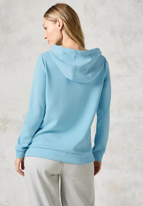 Sweat à capuche turquoise
