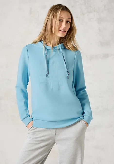 Sweat à capuche turquoise