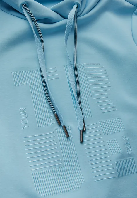 Sweat à capuche turquoise