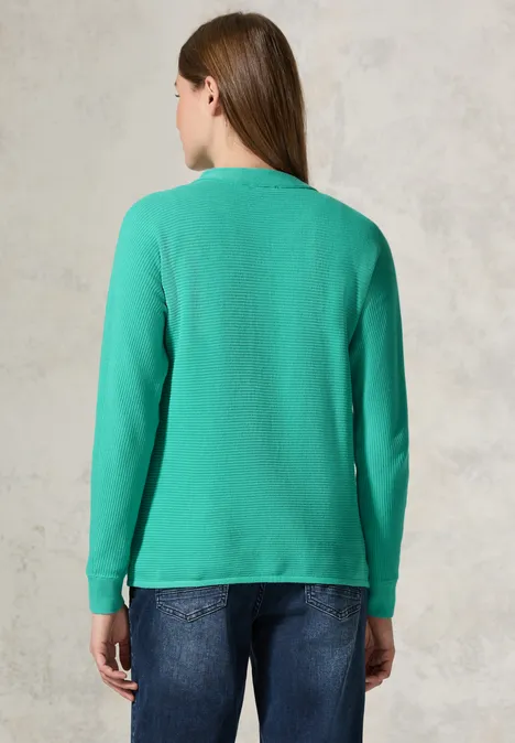 Strukturmix Dolman Pullover aventurine green
