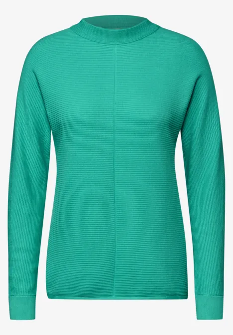 Strukturmix Dolman Pullover aventurine green