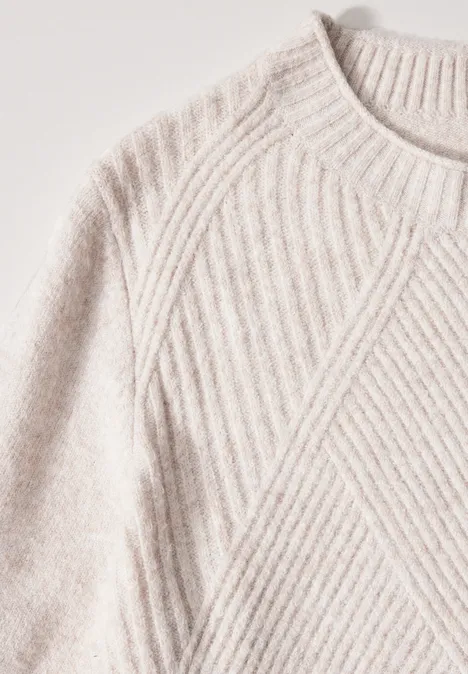 Feinstrickpullover alabaster beige melange