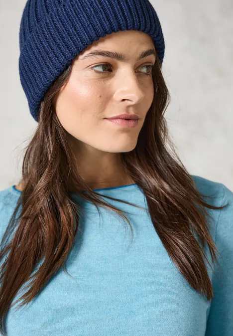 Feinstrickpullover turquoise melange