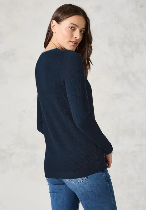 Feinstrickpullover oil blue