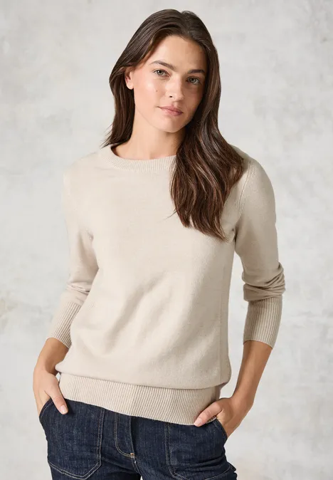 Softer Feinstrickpullover alabaster beige melange