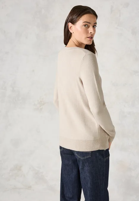 Softer Feinstrickpullover alabaster beige melange