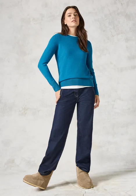 Softer Feinstrickpullover celestial aqua blue