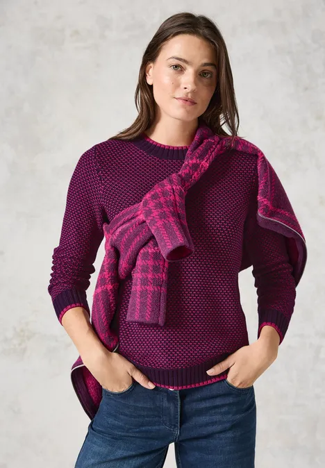 Gemusterter Strickpullover beloved berry