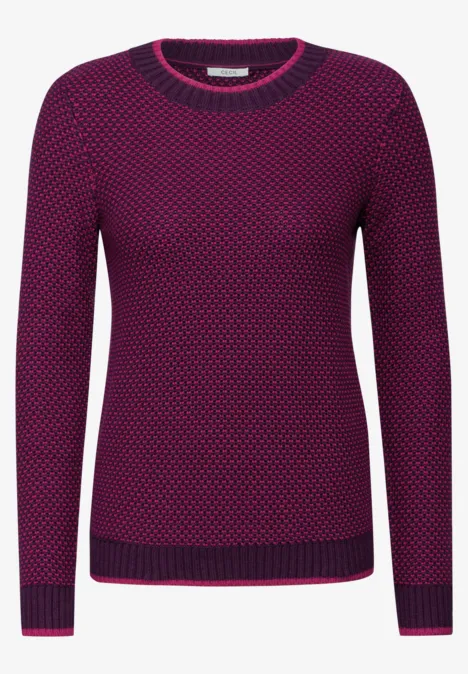Gemusterter Strickpullover beloved berry