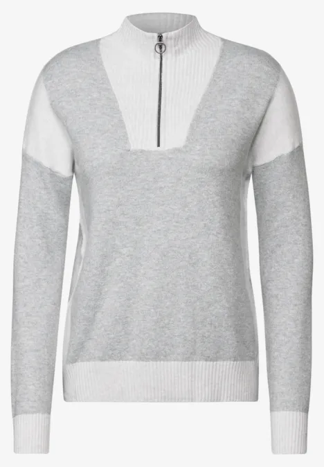 Colorblock Troyer silver chalk grey melange