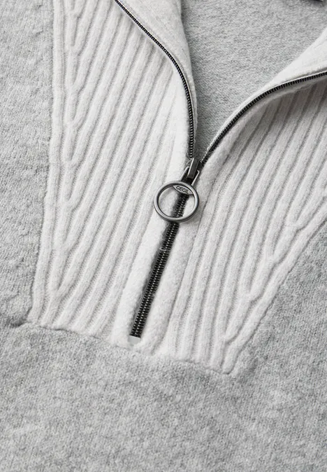 Colorblock Troyer silver chalk grey melange