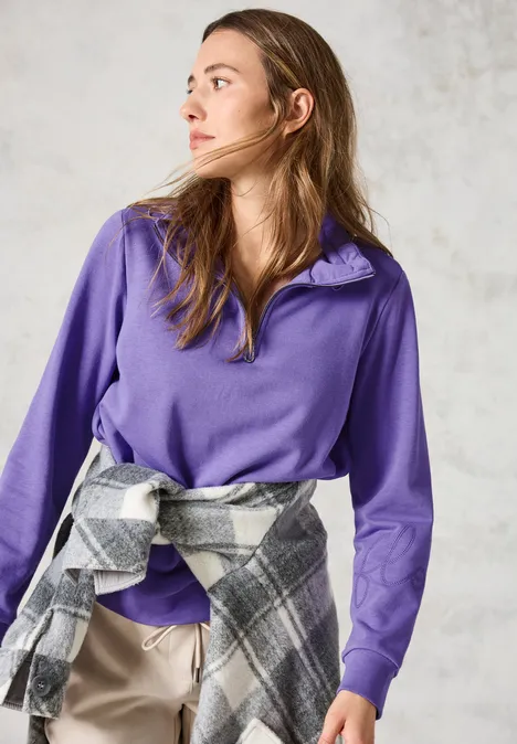 Sweatshirt mit Stickerei wild lilac
