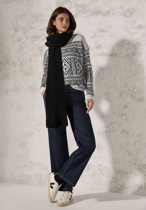 Jaquard-Pullover soft silver melange