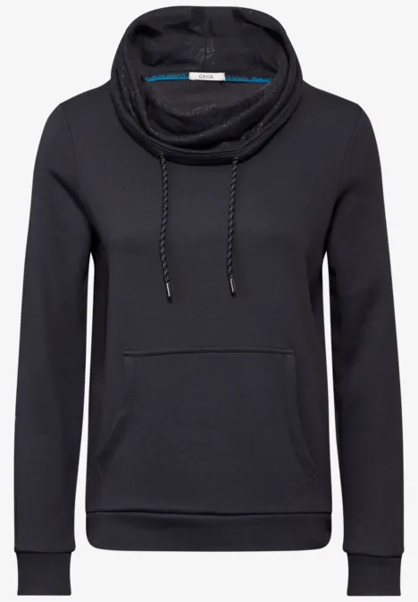 Sweatshirt mit Schalkragen deep charcoal grey