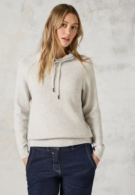 Strukturmix Raglan Pullover soft silver melange