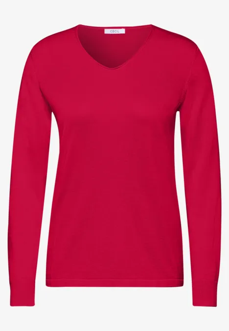 Feinstrickpullover granita red