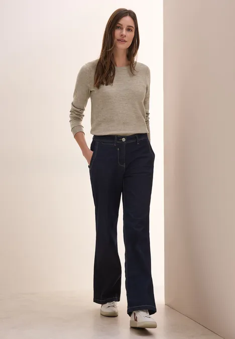 Strukturpullover oak wood beige heather melange