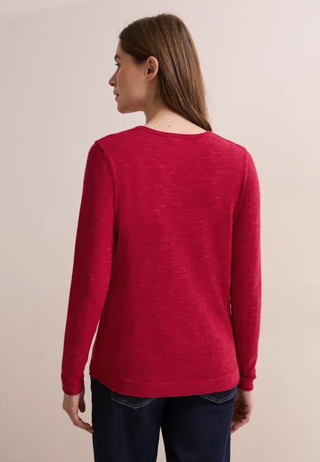 Strukturpullover heather granita red melange