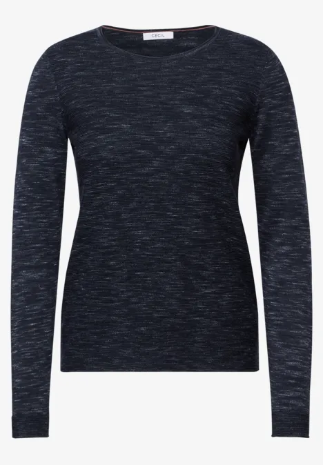 Strukturpullover heather universal blue