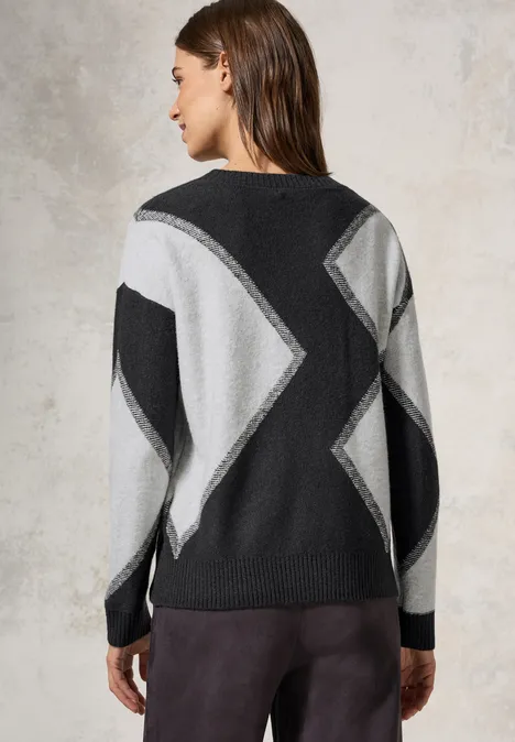 Gemusterter Pullover charcoal grey melange
