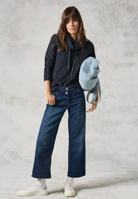 Sweatshirt mit Schalkragen universal blue