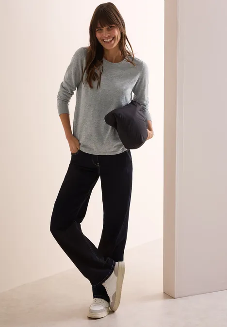Rundhalspullover mineral grey melange