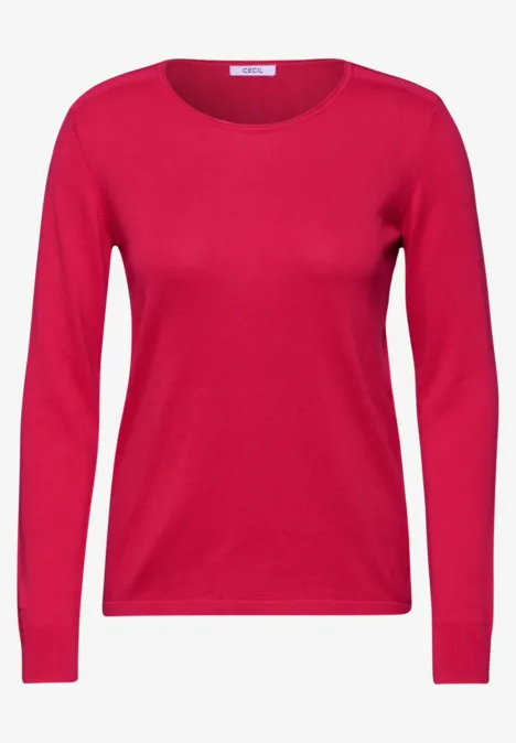Rundhalspullover granita red