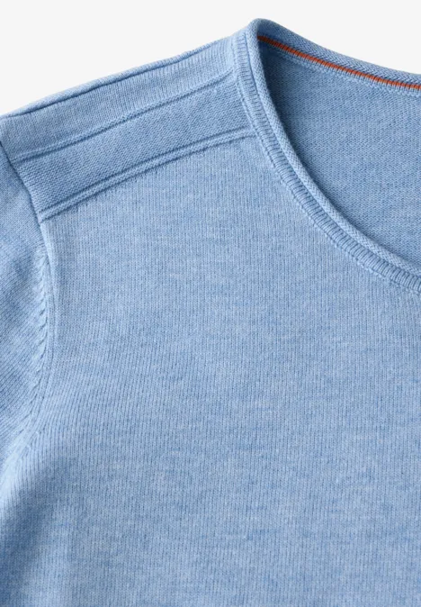 Rundhalspullover light blue melange
