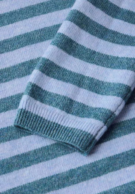 Softer Streifenpullover aqua melange