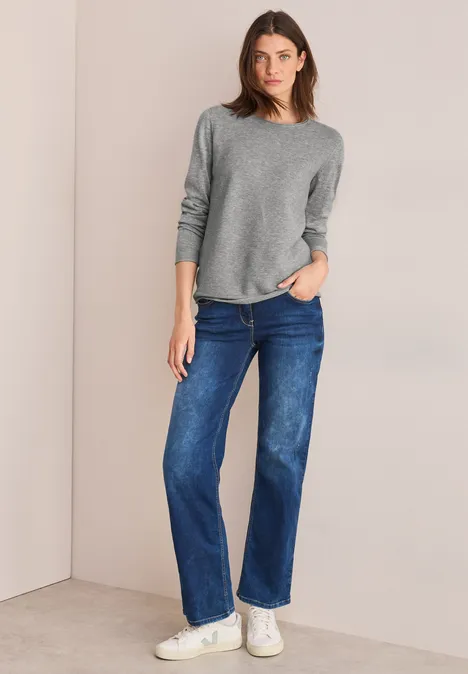 Strukturpullover heather silver chalk melange