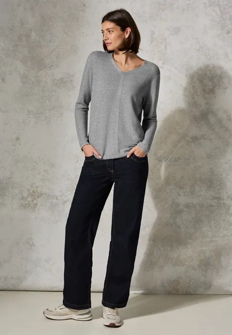 Schimmernder Pullover mineral grey melange