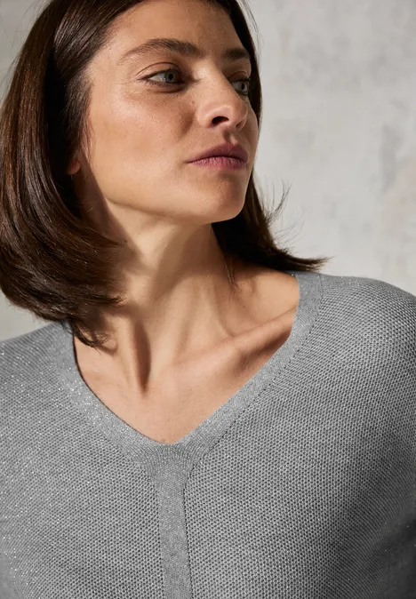 Schimmernder Pullover mineral grey melange