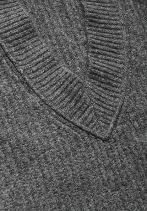 Pullover mit V-Ausschnitt flint grey melange