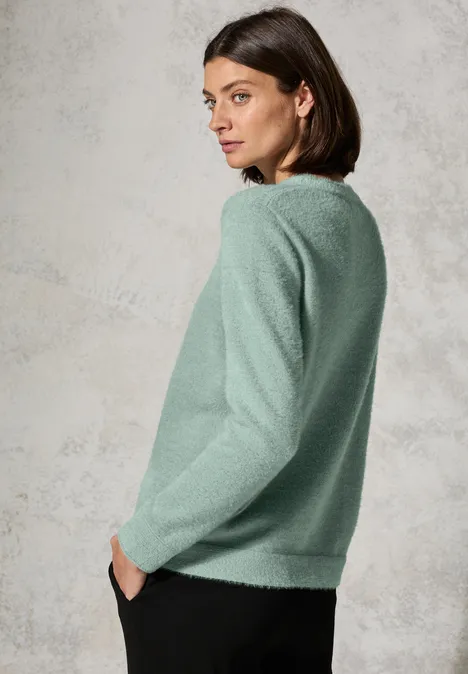Federgarn Pullover glaced salvia green