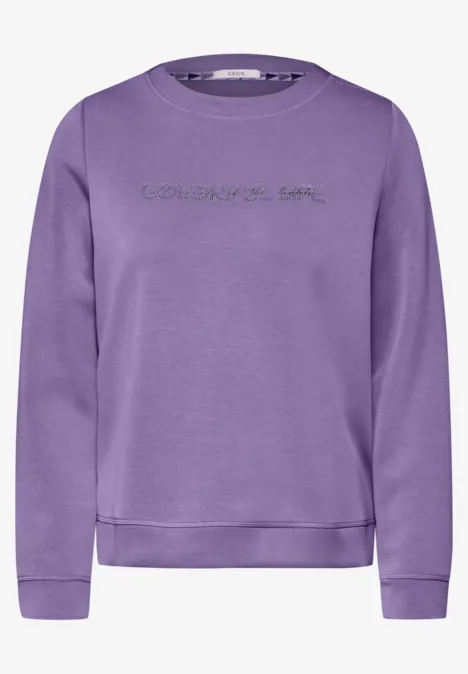 Silk-Look Sweater mit Print gentle lilac