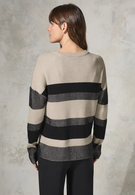 Gestreifter Pullover Black