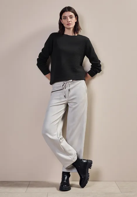 Pullover mit Rippstrukturmix Black