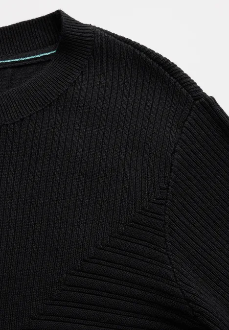 Pullover mit Rippstrukturmix Black