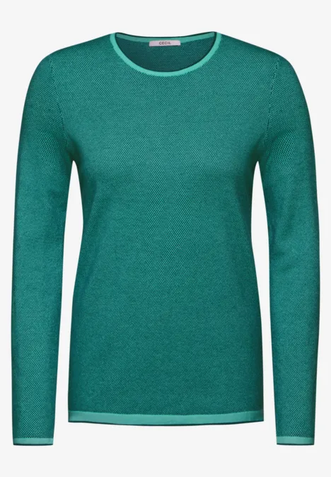 Two Tone Pullover petrol green