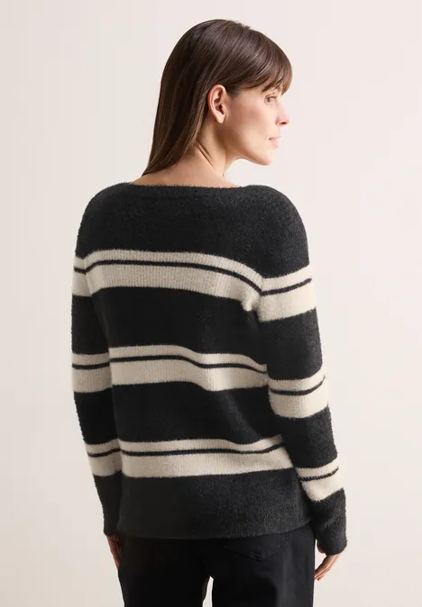 Gestreifter Pullover Black
