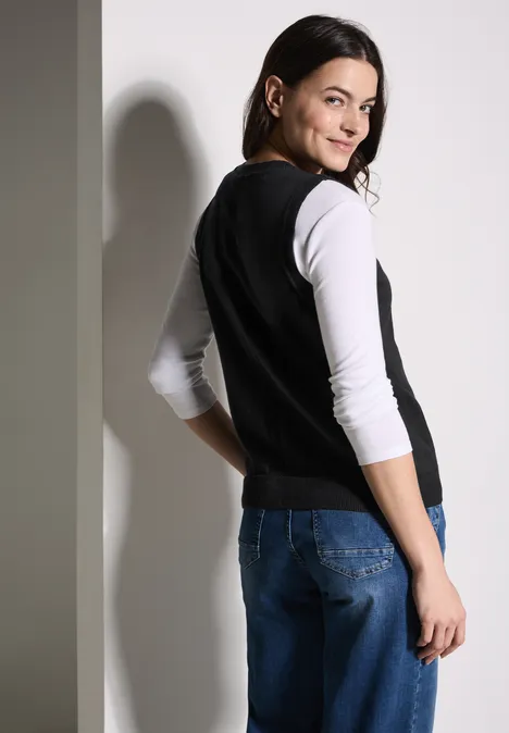 Pullunder mit Struktur Black Pullunder mit Struktur Black