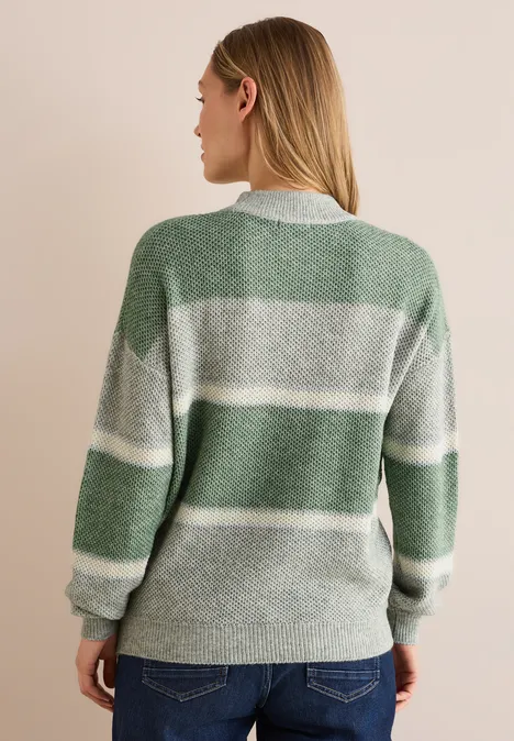 Strukturpullover glaced green melange