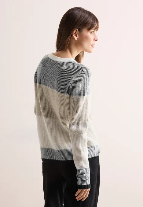 Gestreifter Pullover Black